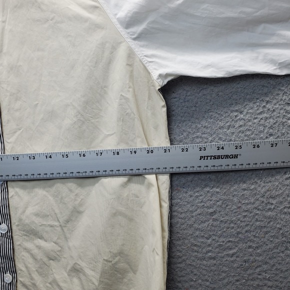 LAFAYETTE 148 New York Shirt Womens XS Multi Colorblock Striped Collar Button Up - Picture 4 of 11